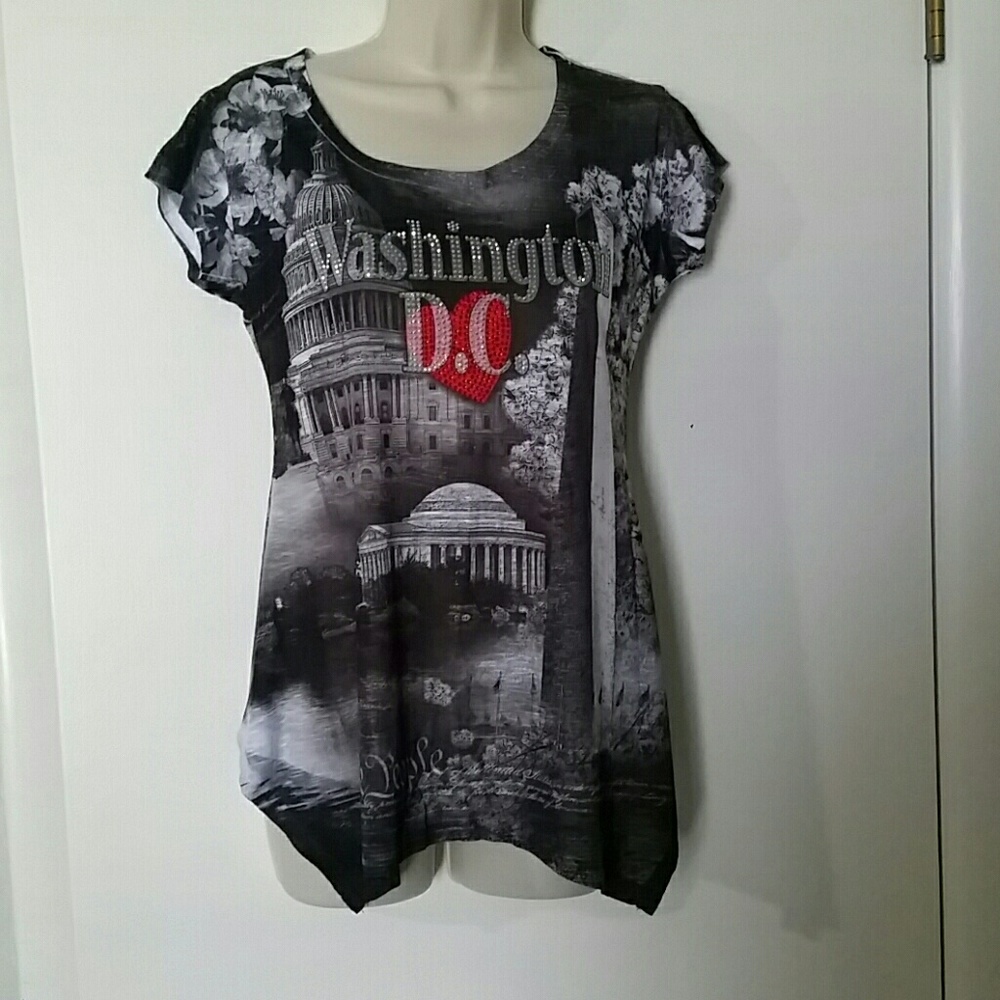 Washington DC Top w/ Blinged Out Lettering NWT
